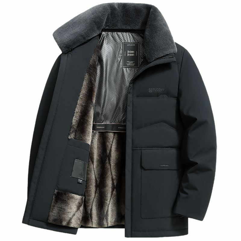Winter down jackets for middle-aged men and the elderly, thickened and padded warm and cold-proof coats, winter clothes for grandpa and dad Item Picture
