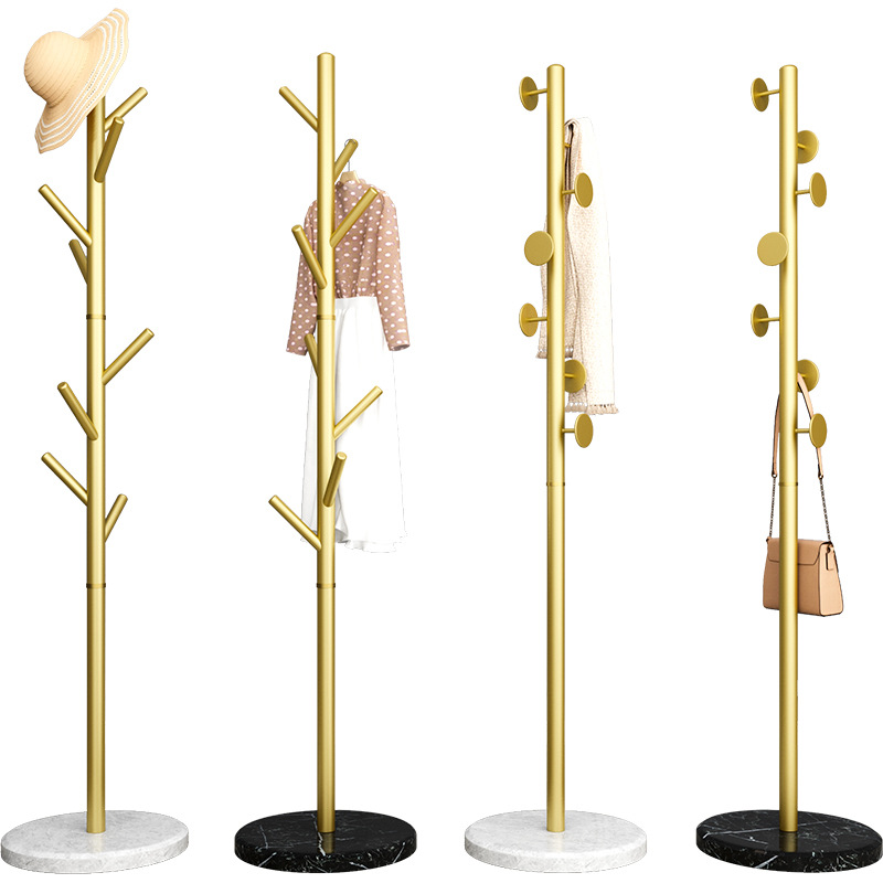 Floor-standing light luxury single-pole hanger for storing bags and clothes, Nordic floor-standing bedroom home simple hanger Item Picture
