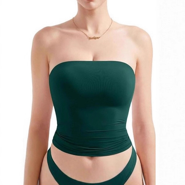 Factory direct sales of cross-border double-layer strapless tops and vests from Europe and America. Short, slimming and sexy women's clothing Application Scenario