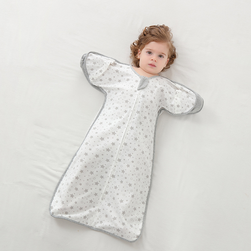 婴儿防惊跳睡袋纯棉多功能袖子安抚一体式投降式新生襁褓宝宝神器