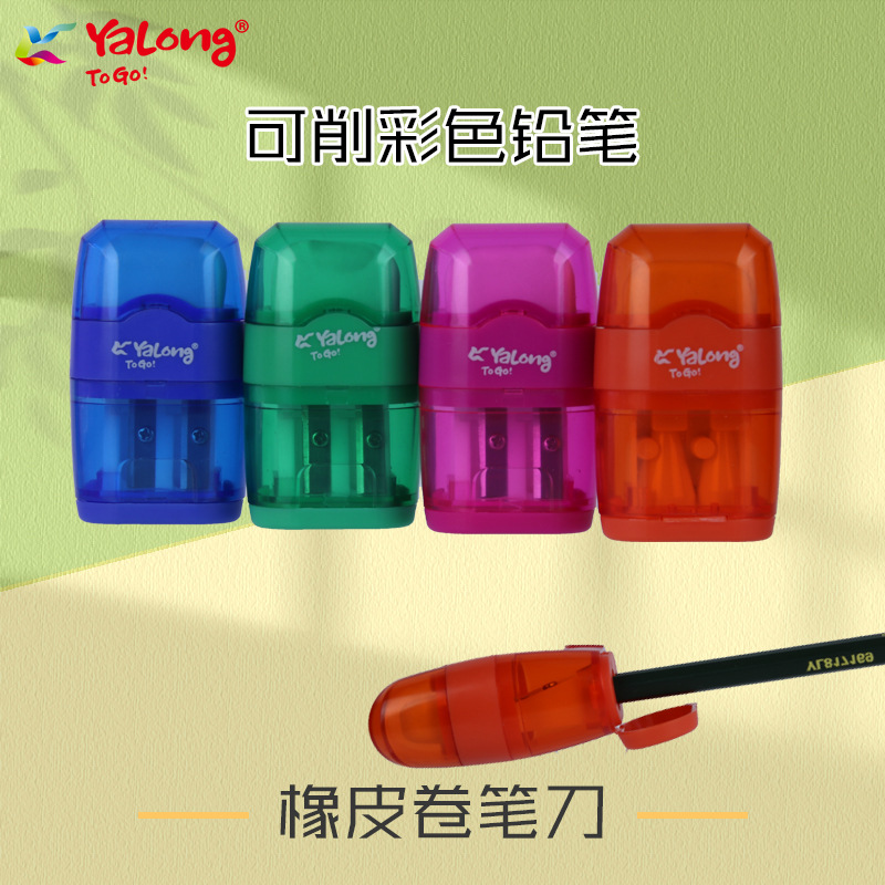 Cross-border student learning double-hole series shaped pen sharpener, pencil sharpener with eraser two-in-one creative wholesale details Picture