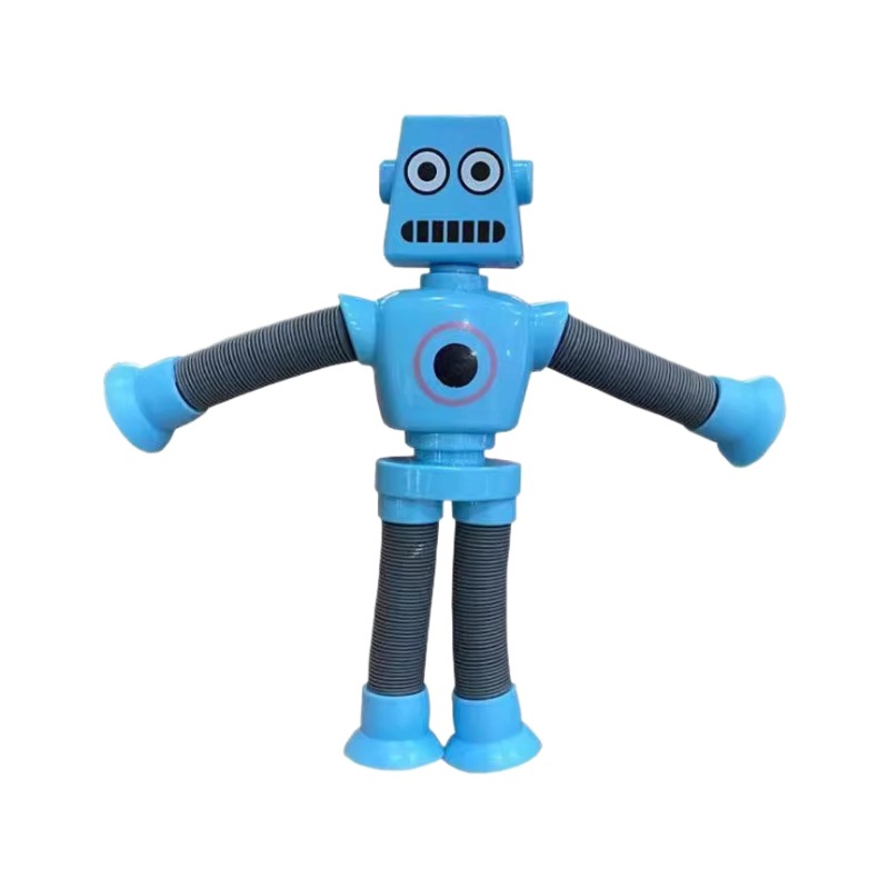 The telescopic suction cup robot is portable, versatile, cartoon, and a light-up children's toy for boys and girls to relieve stress and comfort Item Picture