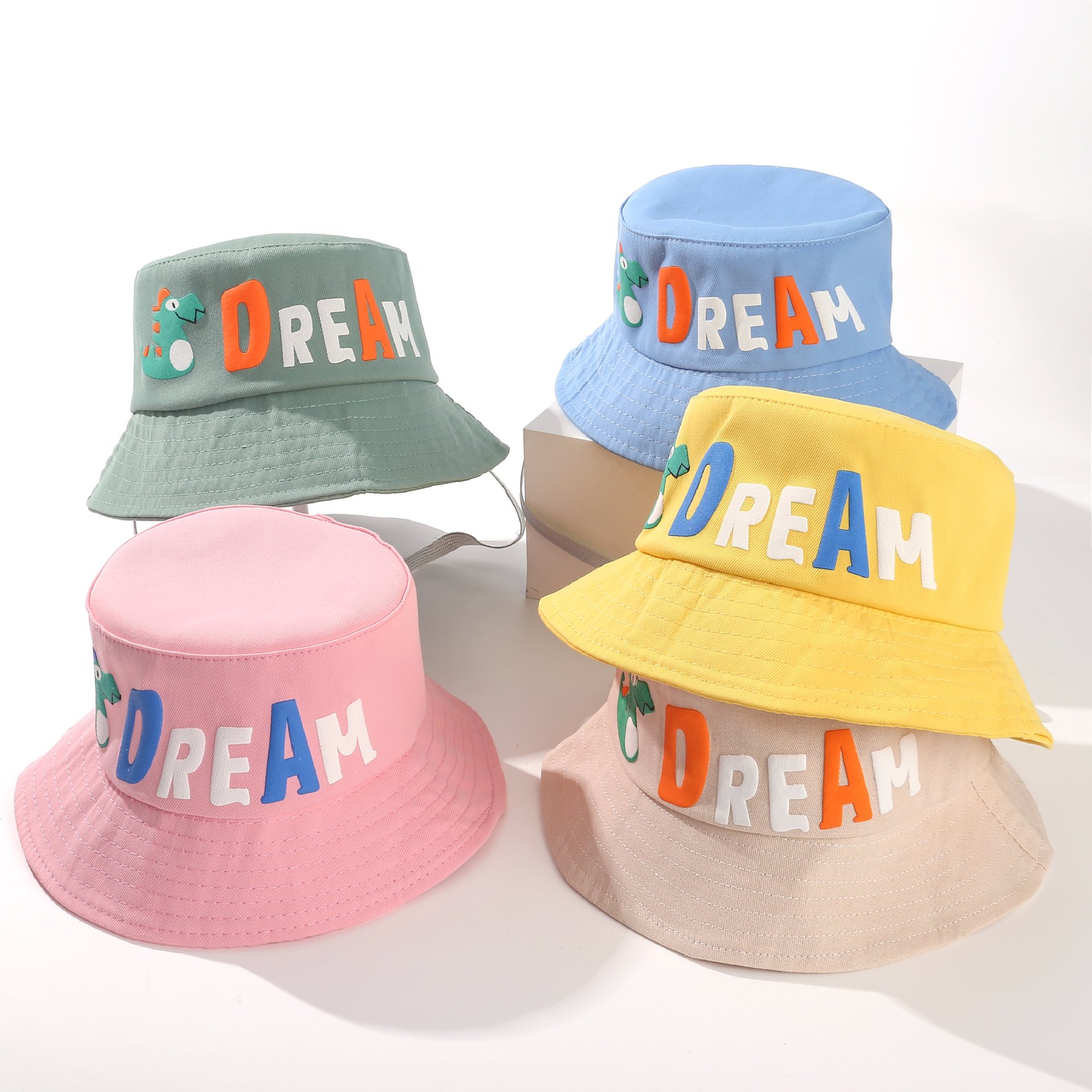 Spring and Autumn Children's Fisherman Hats, kindergarten baby hats, cartoon cute dinosaur fisherman hats for boys and girls, Batch from the manufacturer details Picture