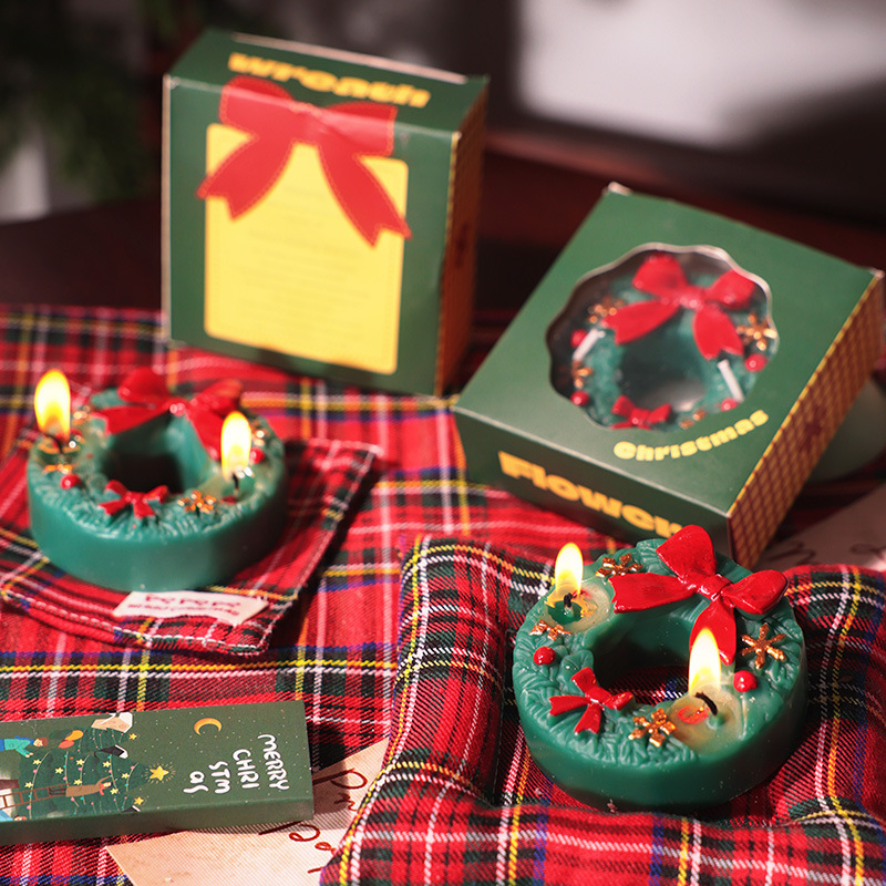 Velas perfumadas transfronterizas velas de navidad regalos guirnalda molduras decoraciones de interiores creativas piezas de merchandising acompañantes regalos de mano al por mayor Specification image