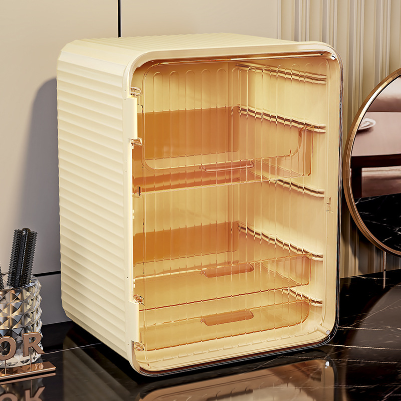 Simple cosmetic storage box, desktop lipstick box storage rack, dressing table, dust-proof large-capacity skin care product storage cabinet Specification image