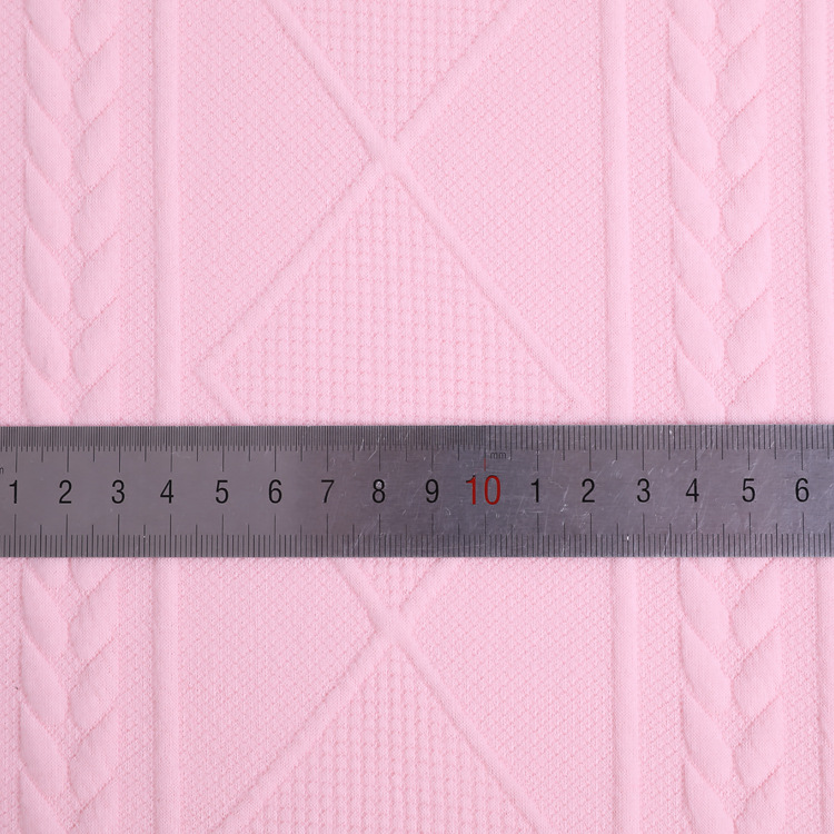 In stock: diamond-shaped checkered jacquard fabric for children's clothing, home wear, pillowcase fabric, knitted jacquard air layer details Picture