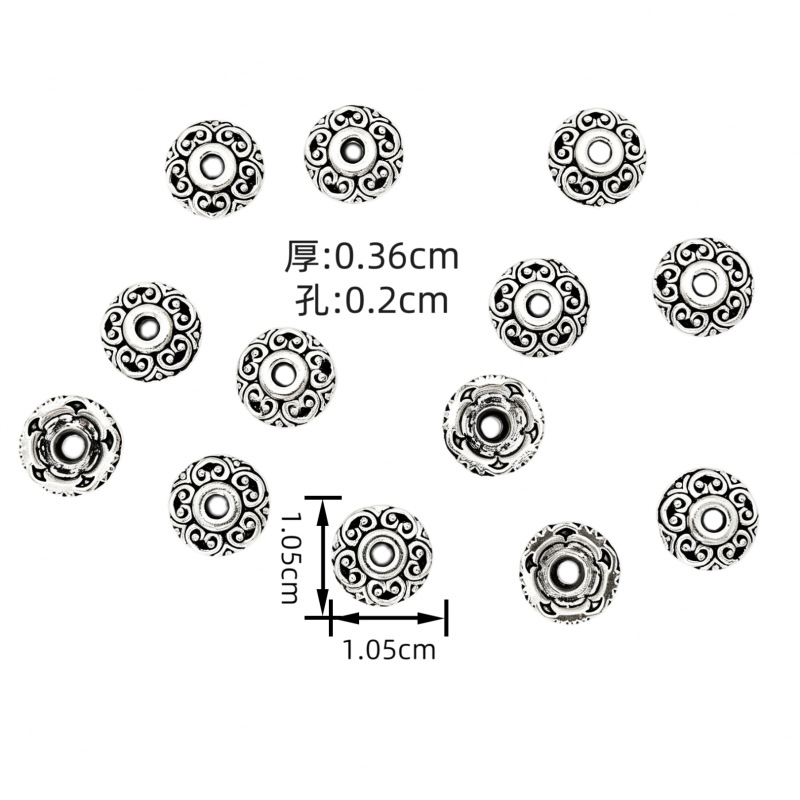 Multi-shaped retro flower tray beads, zinc alloy carved accessories, ancient-style DIY handcrafted bracelet spacers in stock at the factory Application Scenario