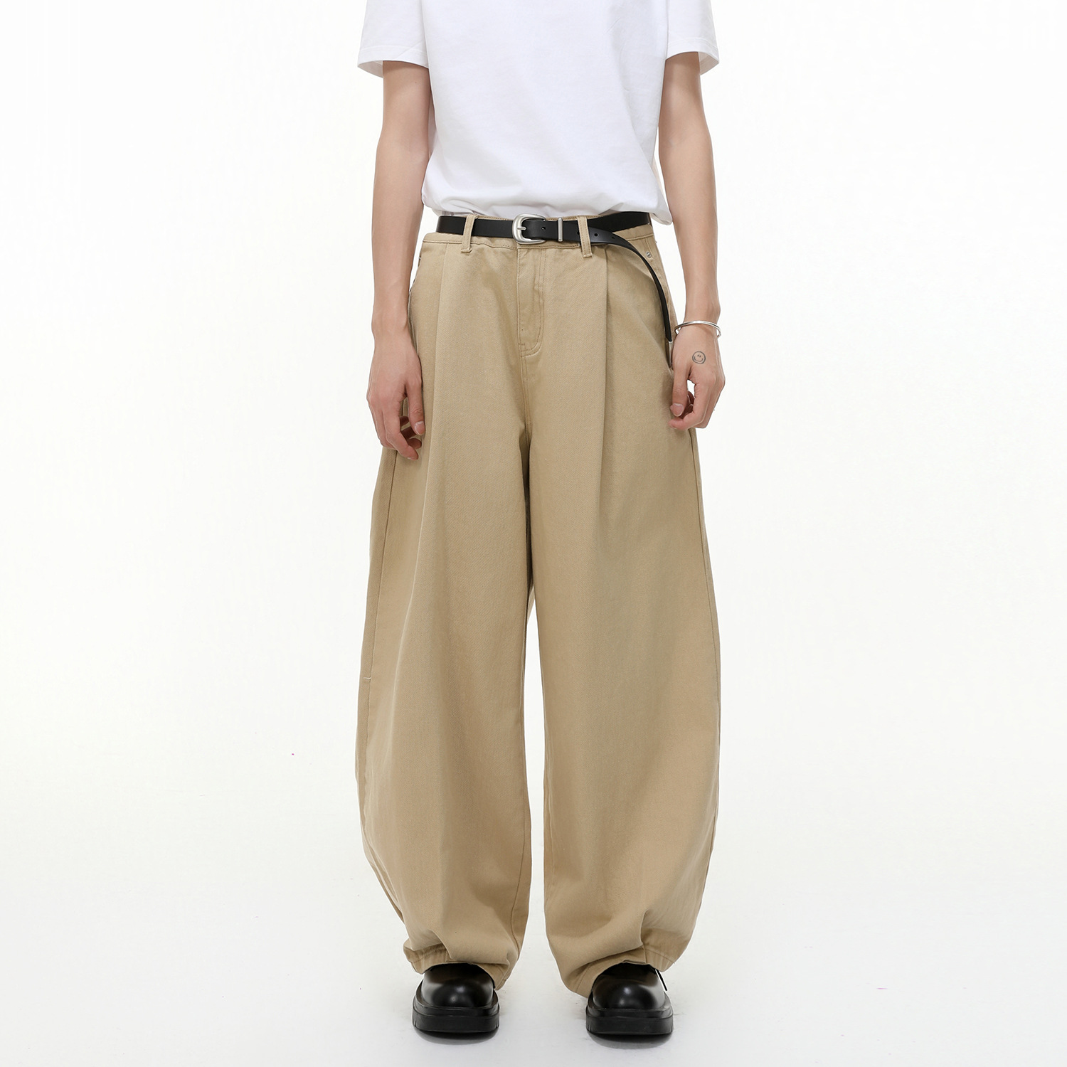 MTLCLOTHES男装|直筒阔腿简约高级感素色百搭休闲裤纯棉垂感西裤