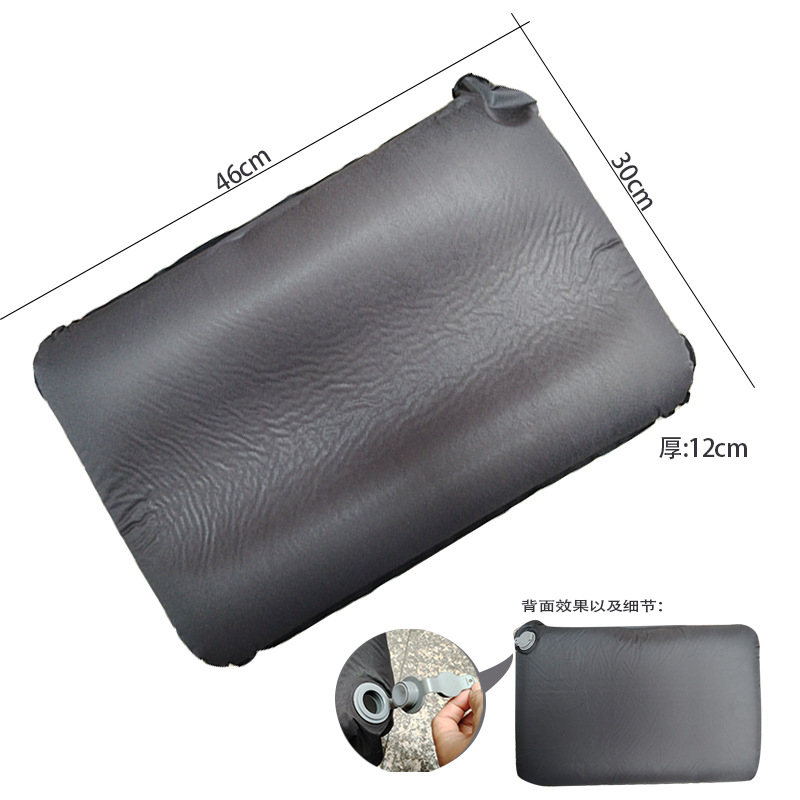 户外野营充气枕头TPU超柔软自动充气高回弹海绵充气枕头便携式