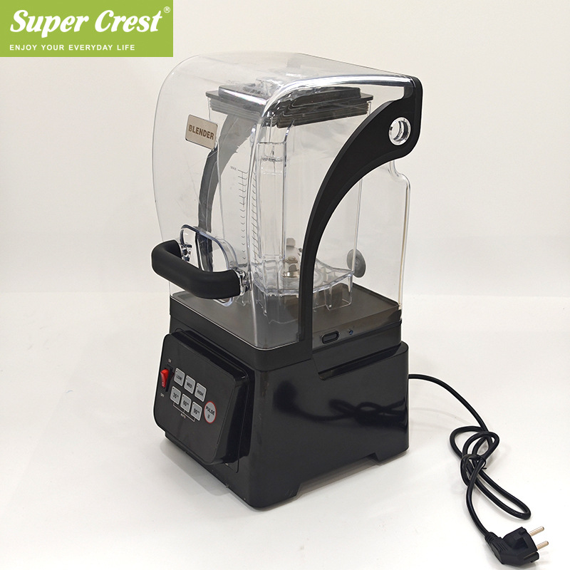 Super Crest沙冰机商用奶茶店料理机静音带罩碎冰机家用榨果汁机 details Picture