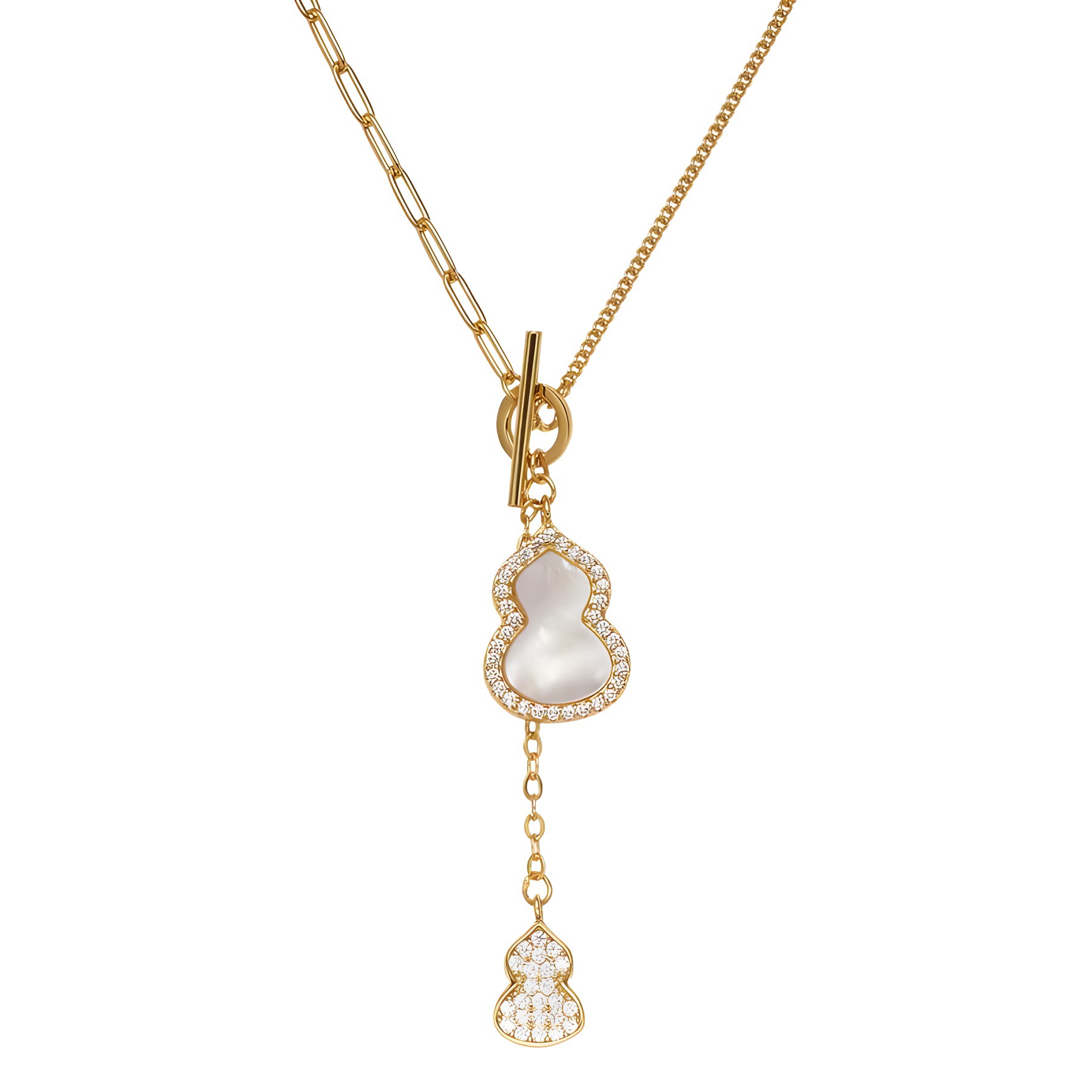 S925 Silver Fortune and Good Luck Necklace for Women with TO buckle, light luxury design, versatile shell pendant, collarbone chain accessory wholesale Item Picture