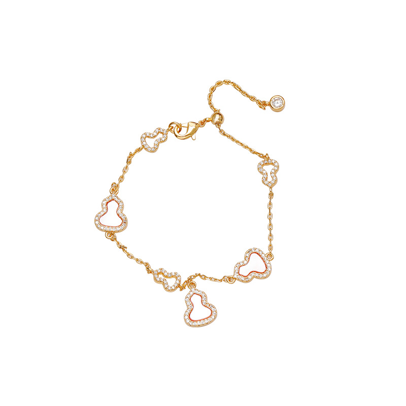Hyacinth Natural Pink mother-of-pearl Gourd Bracelet for Women's 2025 new light luxury best friend exquisite adjustable bracelet, Douyin Bestseller Item Picture