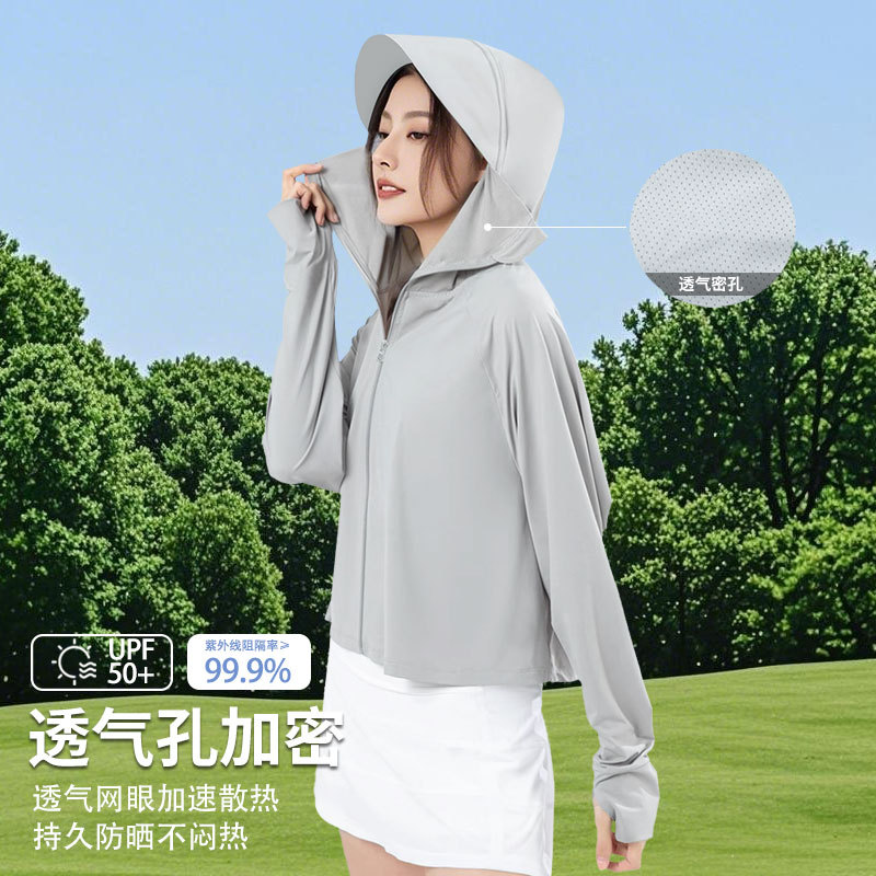 Outdoor lightweight, breathable and sun-protective clothing for women's summer 2025 new style loose hooded long-sleeved thin sun-protective clothing jacket Application Scenario