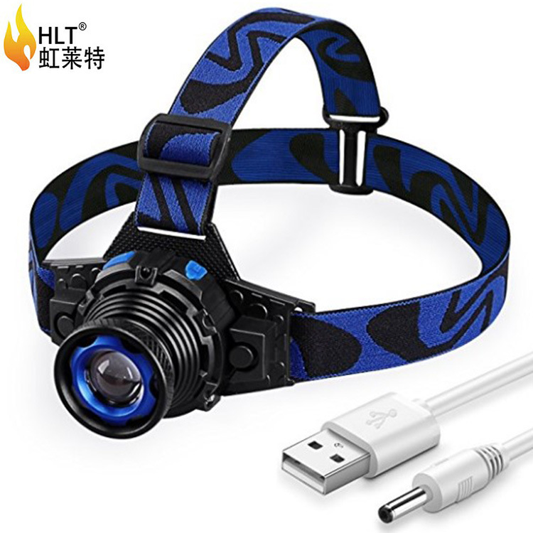 Built-in polymer rechargeable LED headlamp portable head-mounted focusing outdoor cycling and camping led strong headlamp