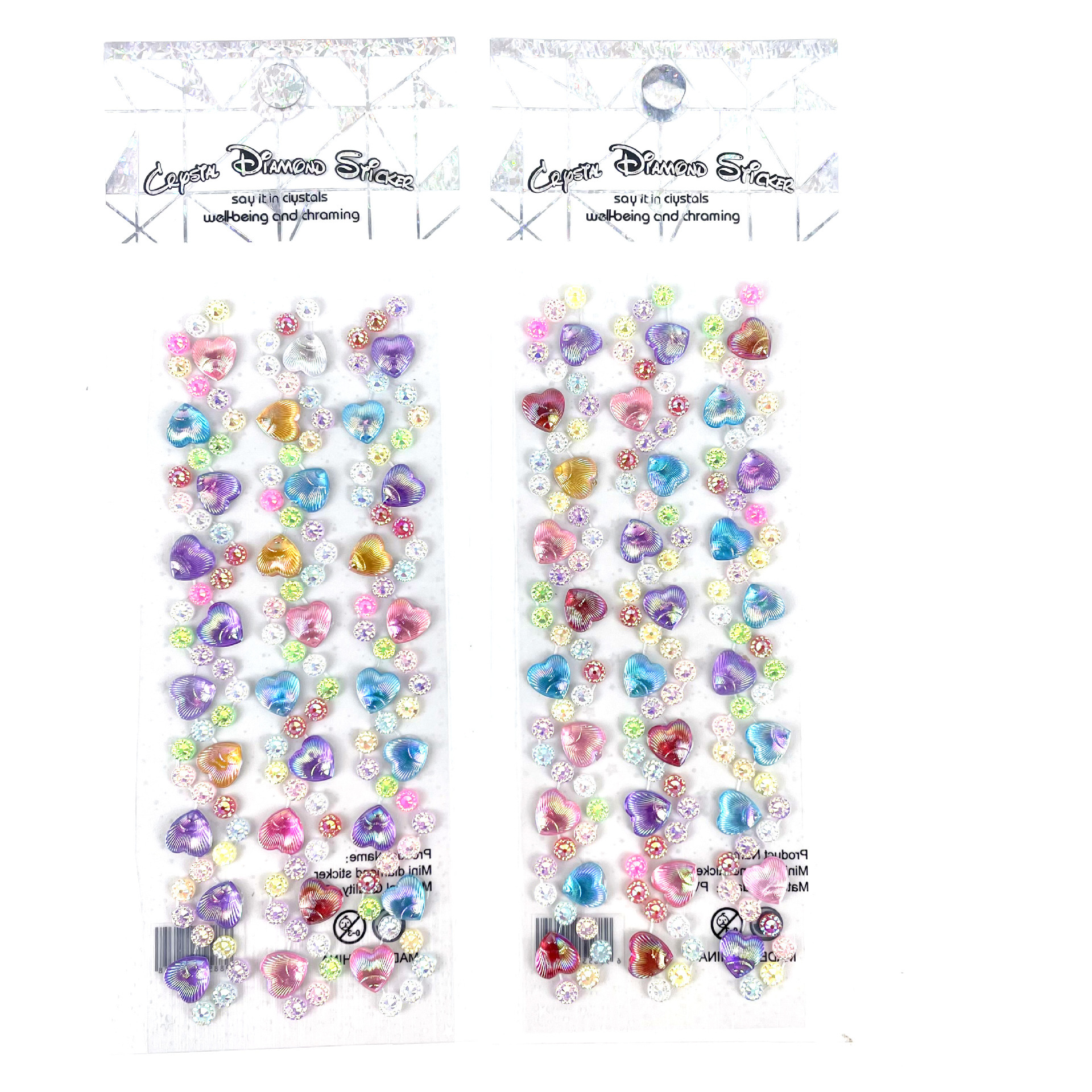 Creative DIY handmade gemstone stickers, DIY photo album diamond stickers, mobile phone beauty back adhesive diamond stickers, shell round heart diamond stickers Item Picture