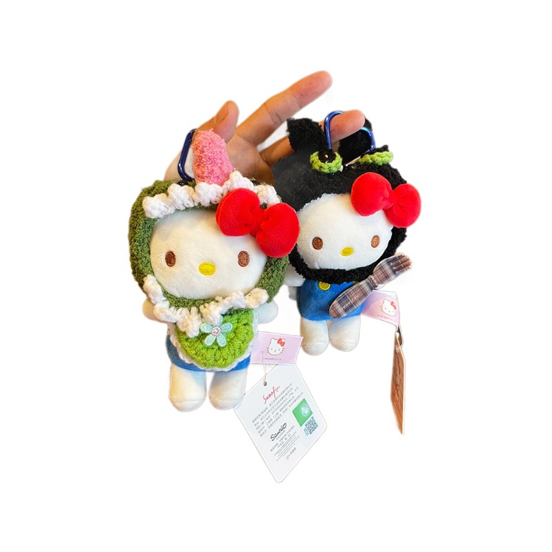 kt Cat doll bag pendant, cute cartoon keychain, plush toy, genuine hellokitty small pendant Item Picture