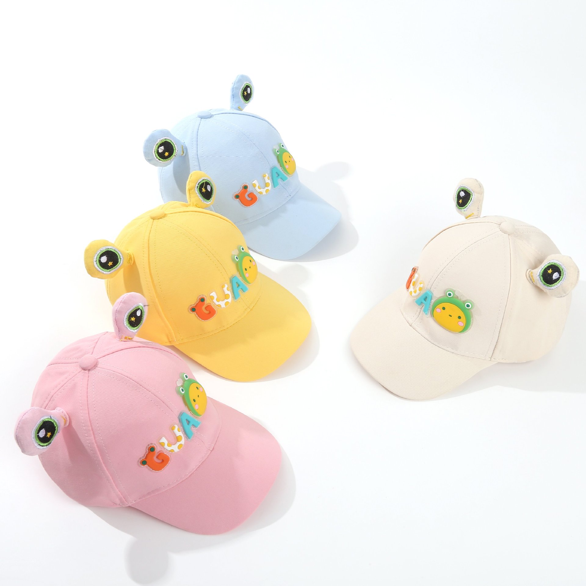 儿童帽子春季新款小童宝宝遮阳帽鸭舌帽韩版可爱卡通小青蛙棒球帽