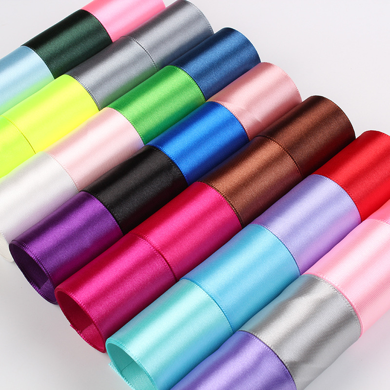Dingxin Ribbons Wholesale: 4cm rolled edge polyester colored satin ribbons, DIY accessories, flowers, gifts, cake packaging ribbons details Picture