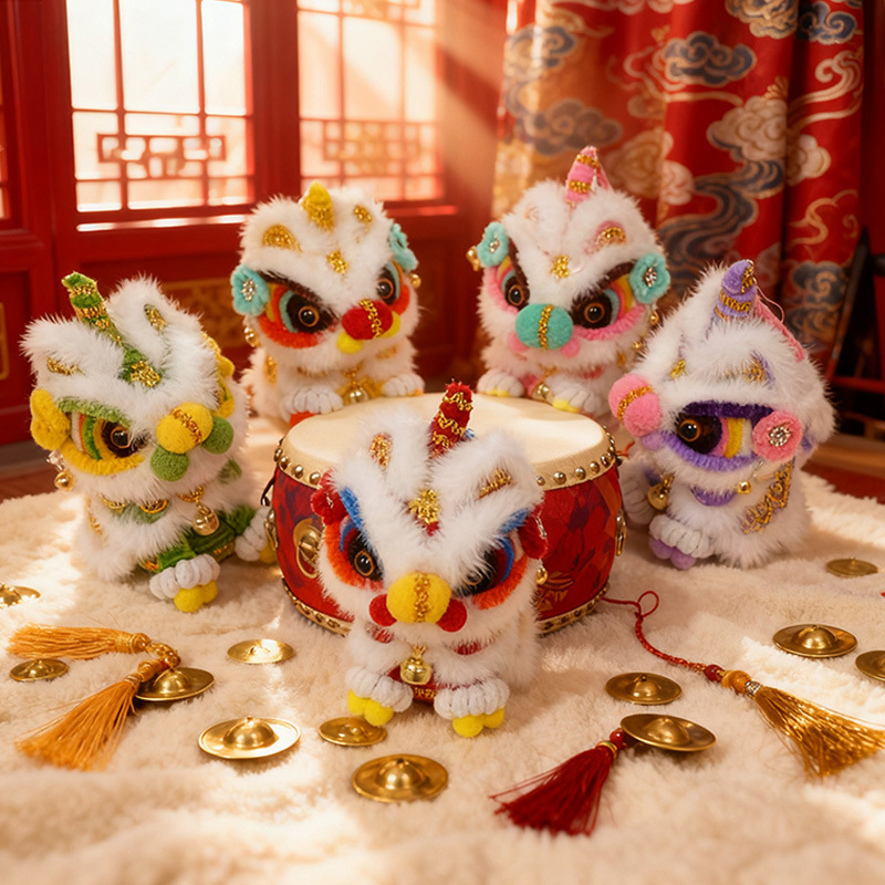 成品发货新款中秋灯笼会跑国潮醒狮新款扭扭棒创意可爱摆件玩具产品图