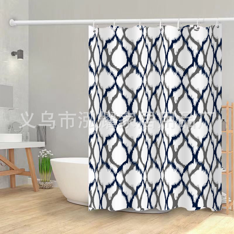 浴帘涤纶/浴室帘欧式/折叠浴帘/浴室帘peva/浴室帘女人简约产品图