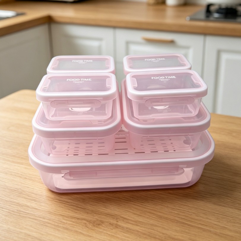 2026 New style rectangular plastic microwave oven sealed box, household refrigerator food storage bento box