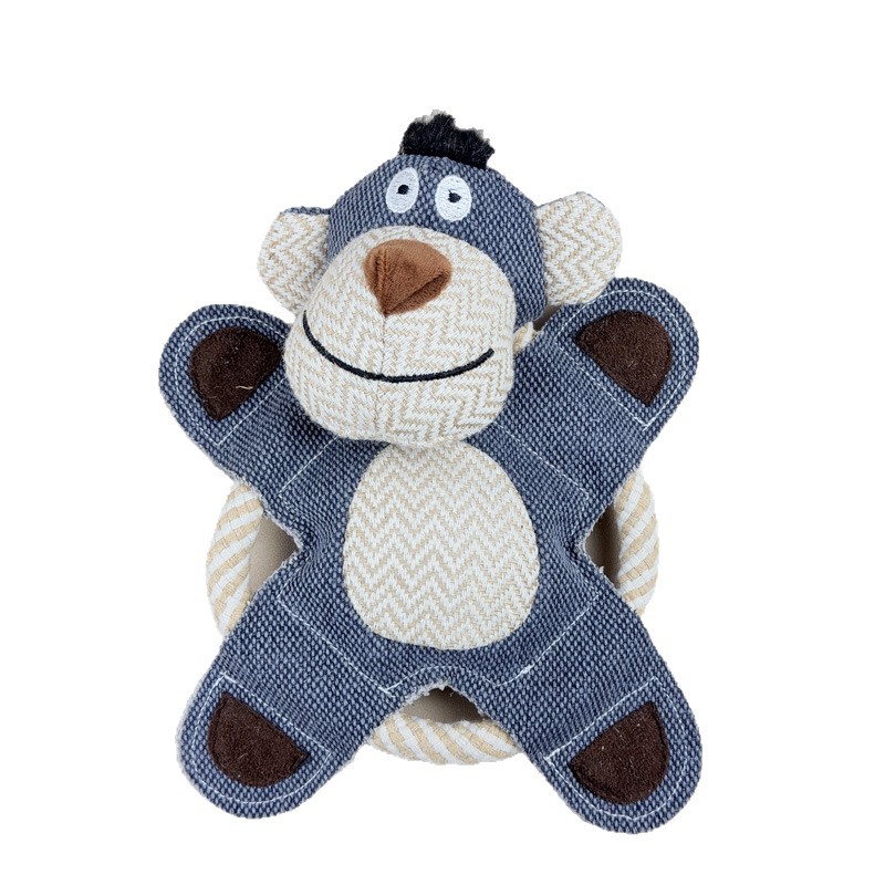 Wholesale dog toys in stock, cross-border best-selling flax frisbees, plush sound-making toys, teething and durable pet toys factory Item Picture