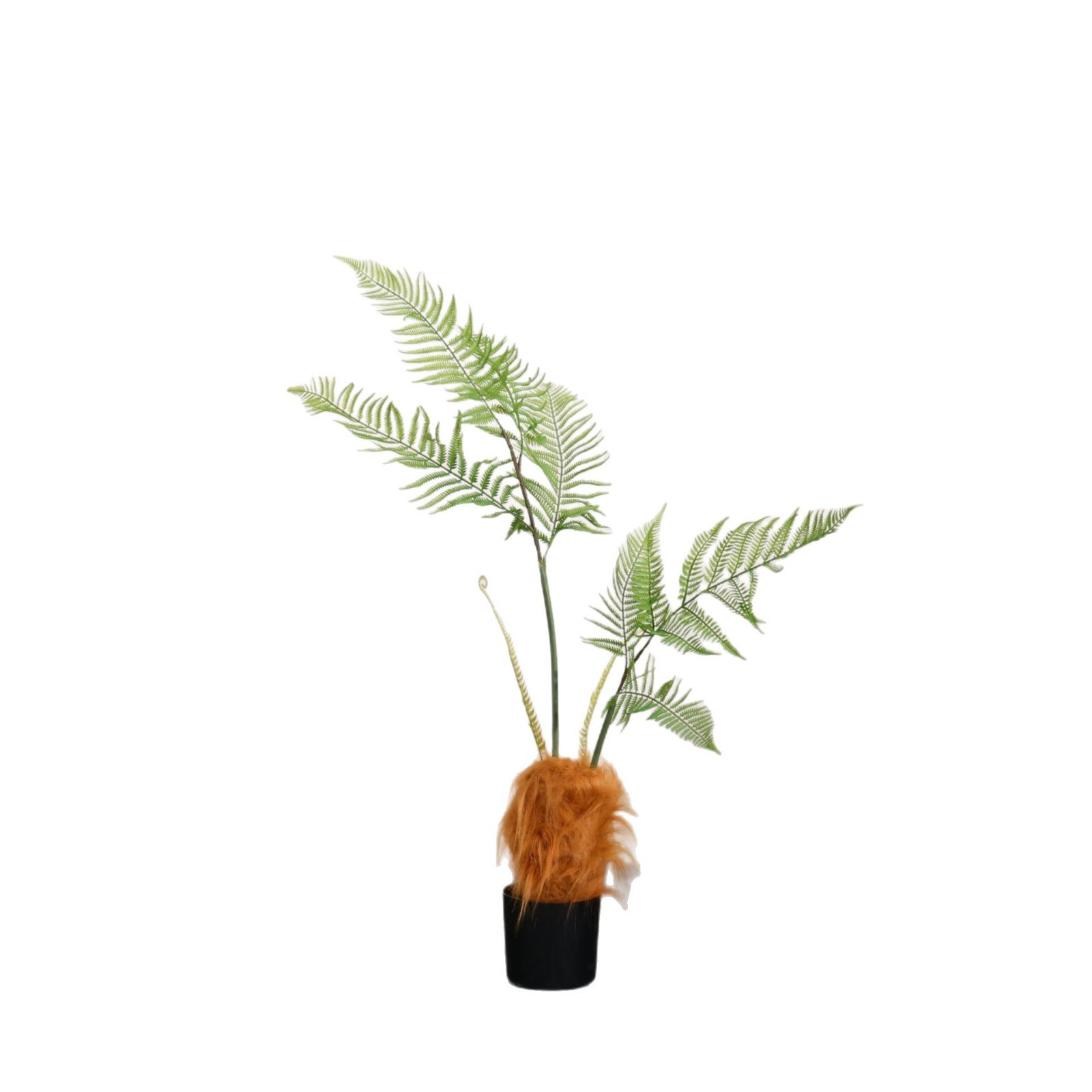 Simulated green plant Golden monkey head fern, indoor living room and bedroom, bionic green plant Golden silk fern, outdoor courtyard decorative potted plant Item Picture