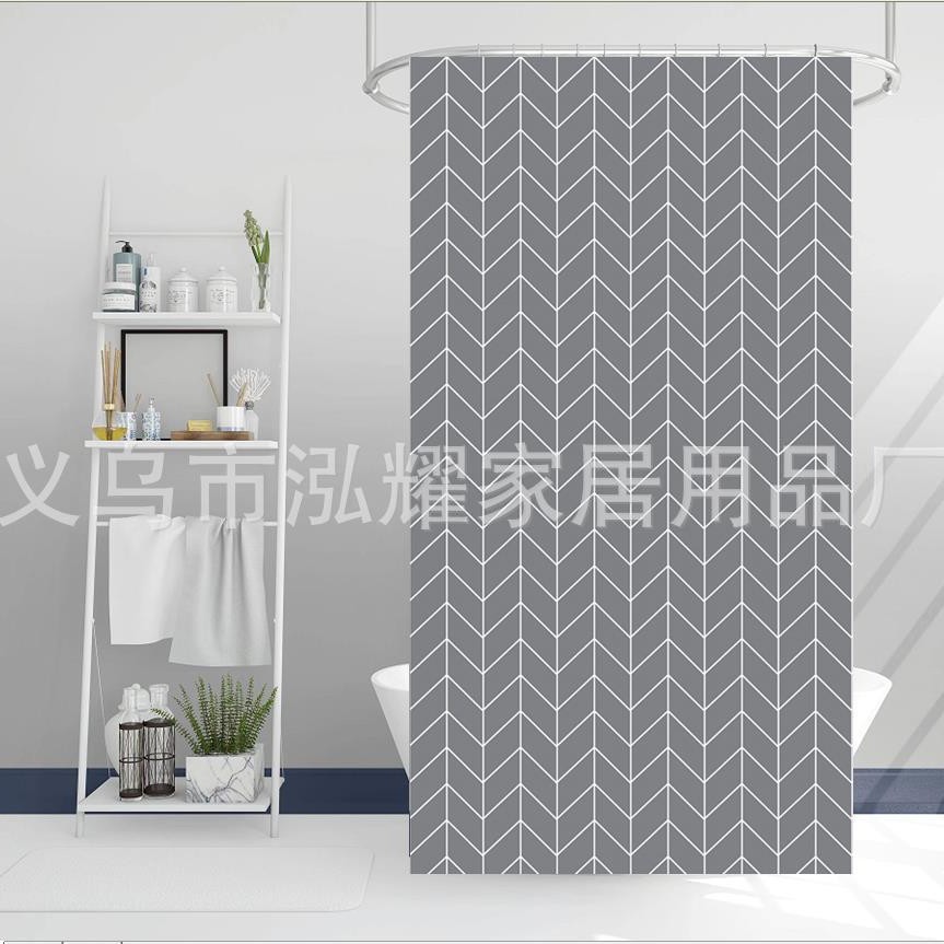 浴帘涤纶/浴室帘欧式/折叠浴帘/浴室帘peva/浴室帘女人简约产品图