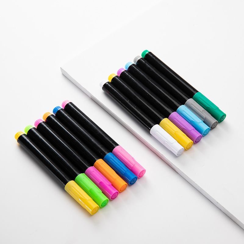 Dust-free water-soluble chalk liquid lamp board pen, LED fluorescent board, large white 12-color erasable blackboard pen Application Scenario