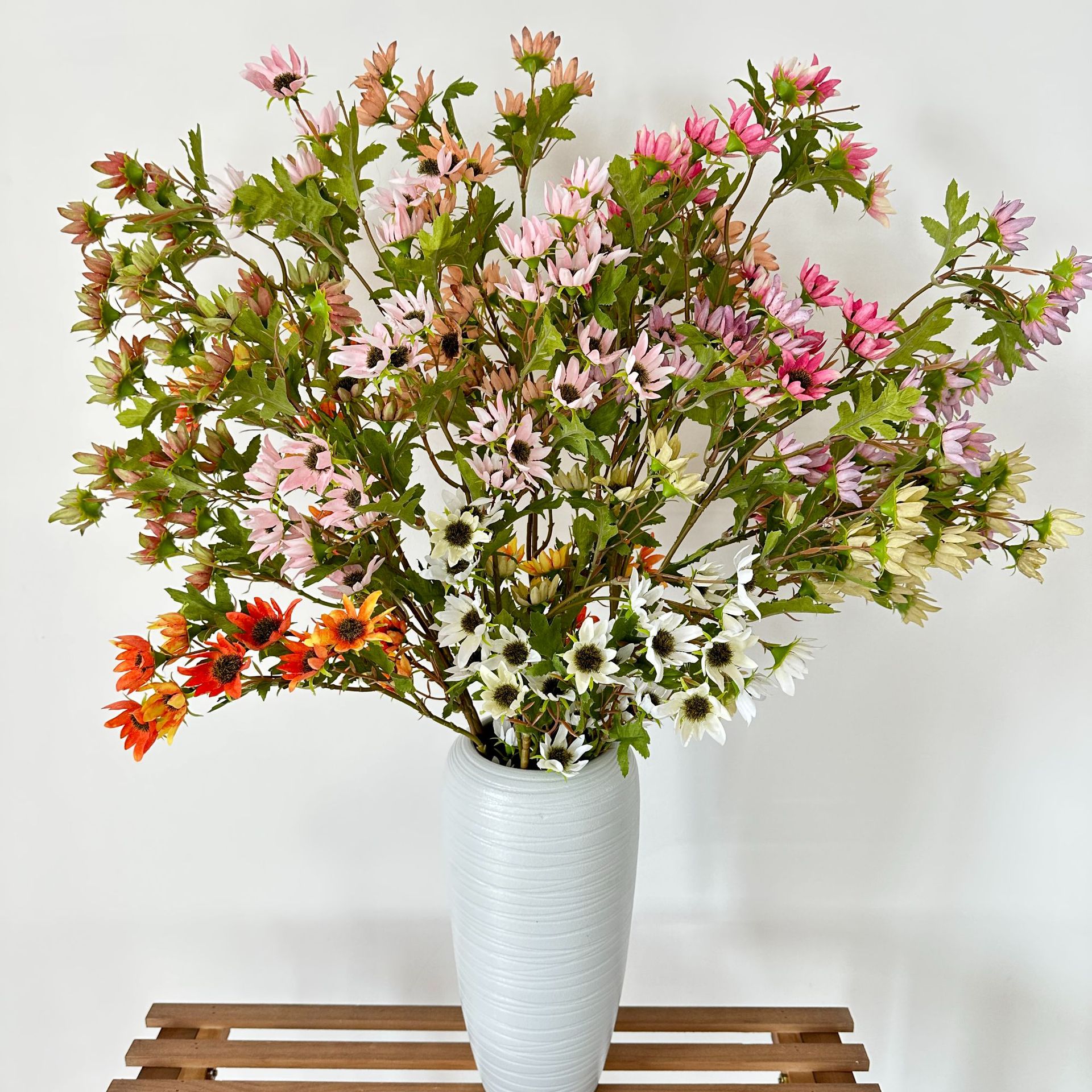 跨境绢花仿真朵儿菊花家居客厅DIY插花婚庆装饰摄影道具假花插花