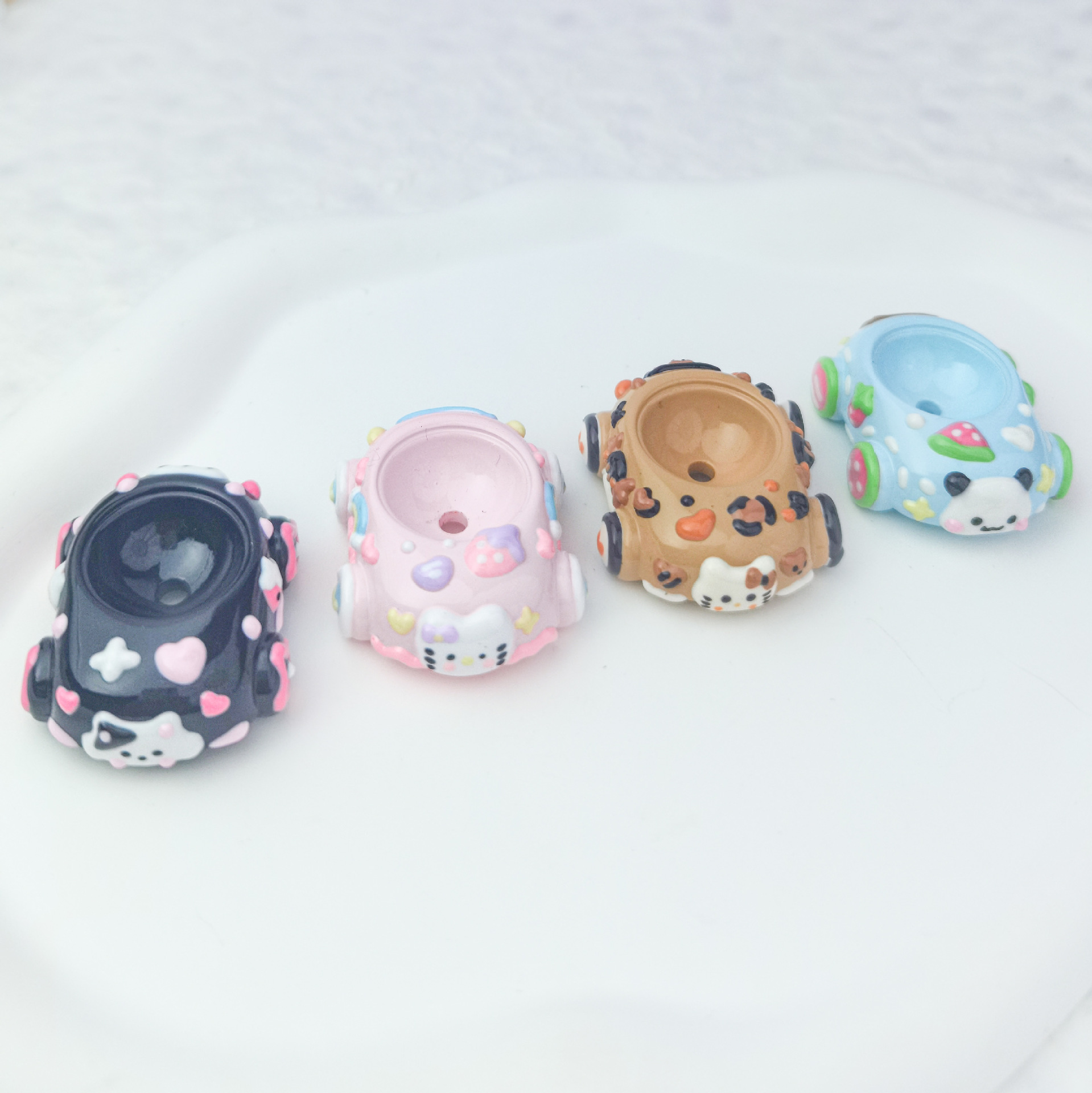 Douyin's Best-Selling Diy Handcrafted Through-Hole Beaded Mobile Phone Chain, Hand-Painted Kitty Large Car Beaded Pen Accessory Item Picture