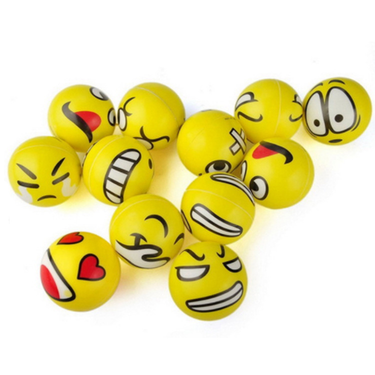 6.3cm7.6cm10cmPU表情玩具球批发发泄玩具弹力球捏捏海绵球