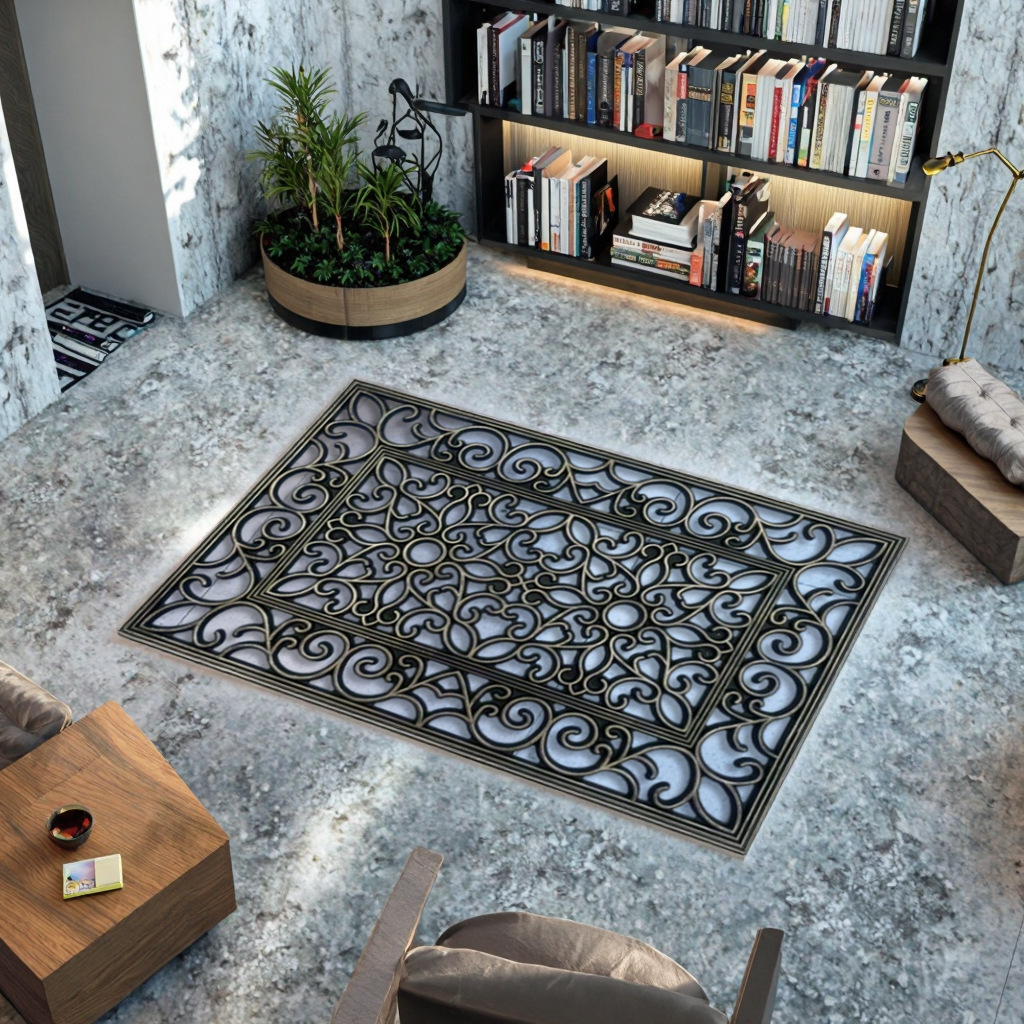 Black rubber and plastic anti-slip MATS, aluminum film injection molded MATS, popular European-style welcome MATS, machine-pressed MATS, door mud scraping MATS Application Scenario