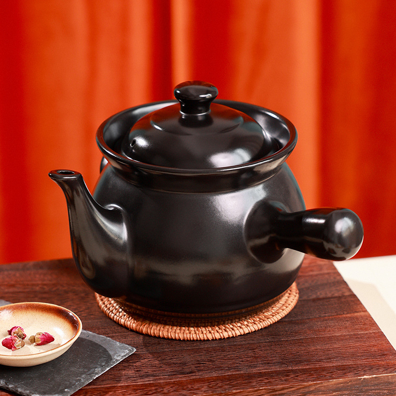 Tao Bao Wang Dry-fired side Ear Health Pot, old-fashioned Medicinal pot, Decoction Clay pot, Traditional Chinese Medicine Pot, Chinese Herbal Medicine Pot, Open Flame Decoction Pot details Picture