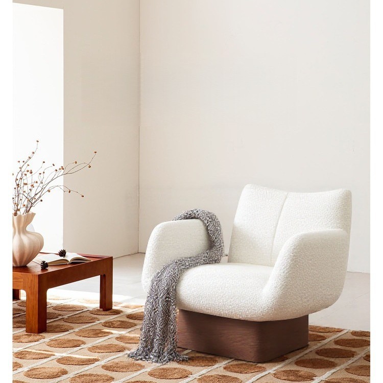 Star Factory wholesals single-person fabric sofa chairs with a Chinese style, living room model rooms, and hotel leisure sofa chairs
