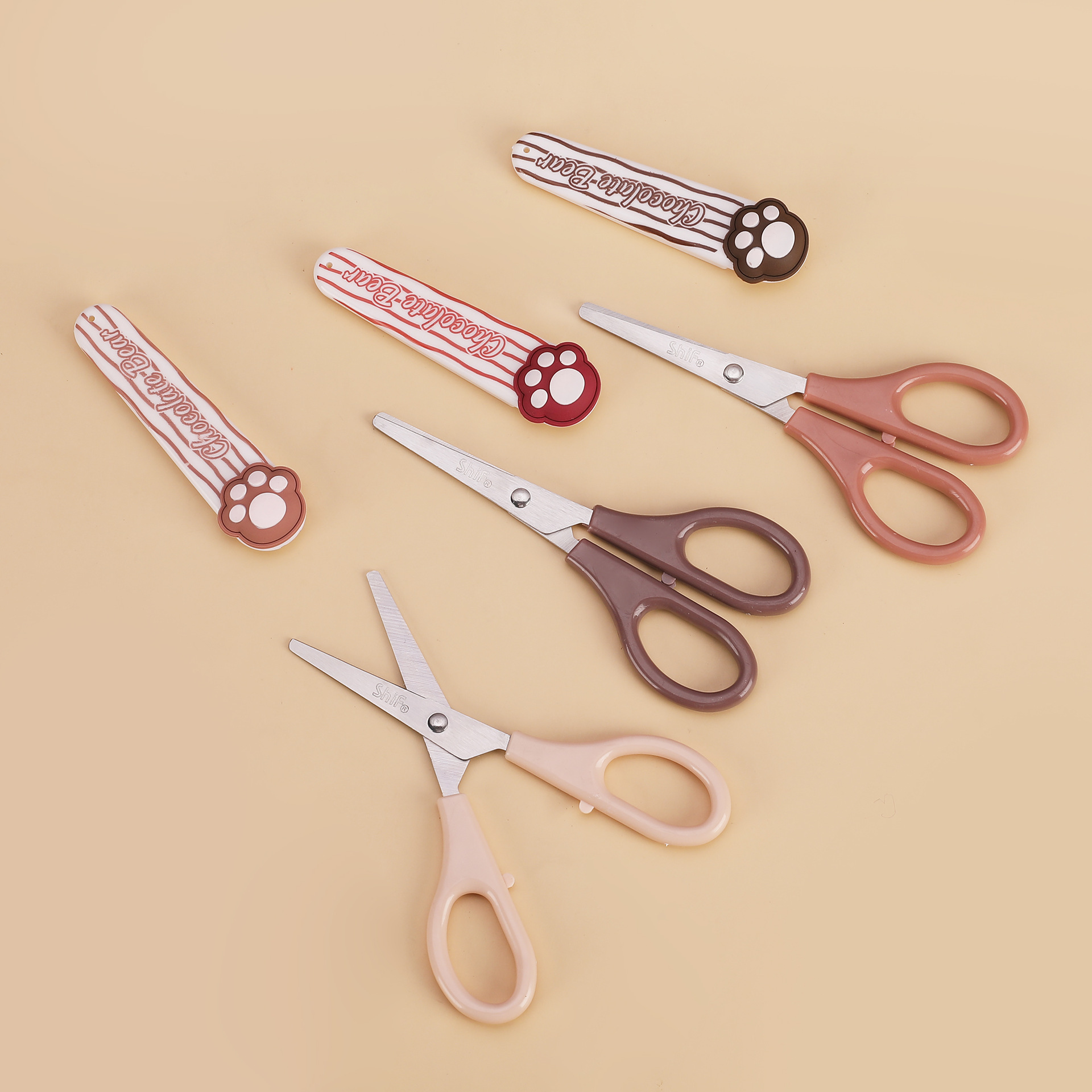 Pioneer 1281 Cartoon student paper-cutting small scissors for children and primary school students, with safety protection cases Specification image