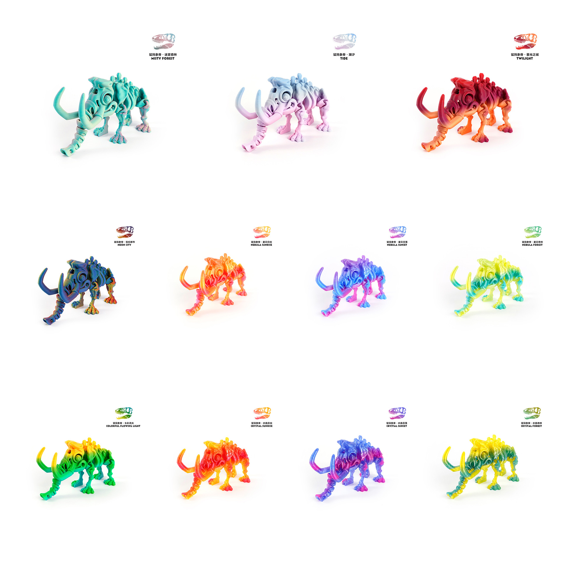 3D printed cross-border exclusive best-selling mammoth bone dinosaur fun toys, figurines, gifts, skeleton simulation Application Scenario