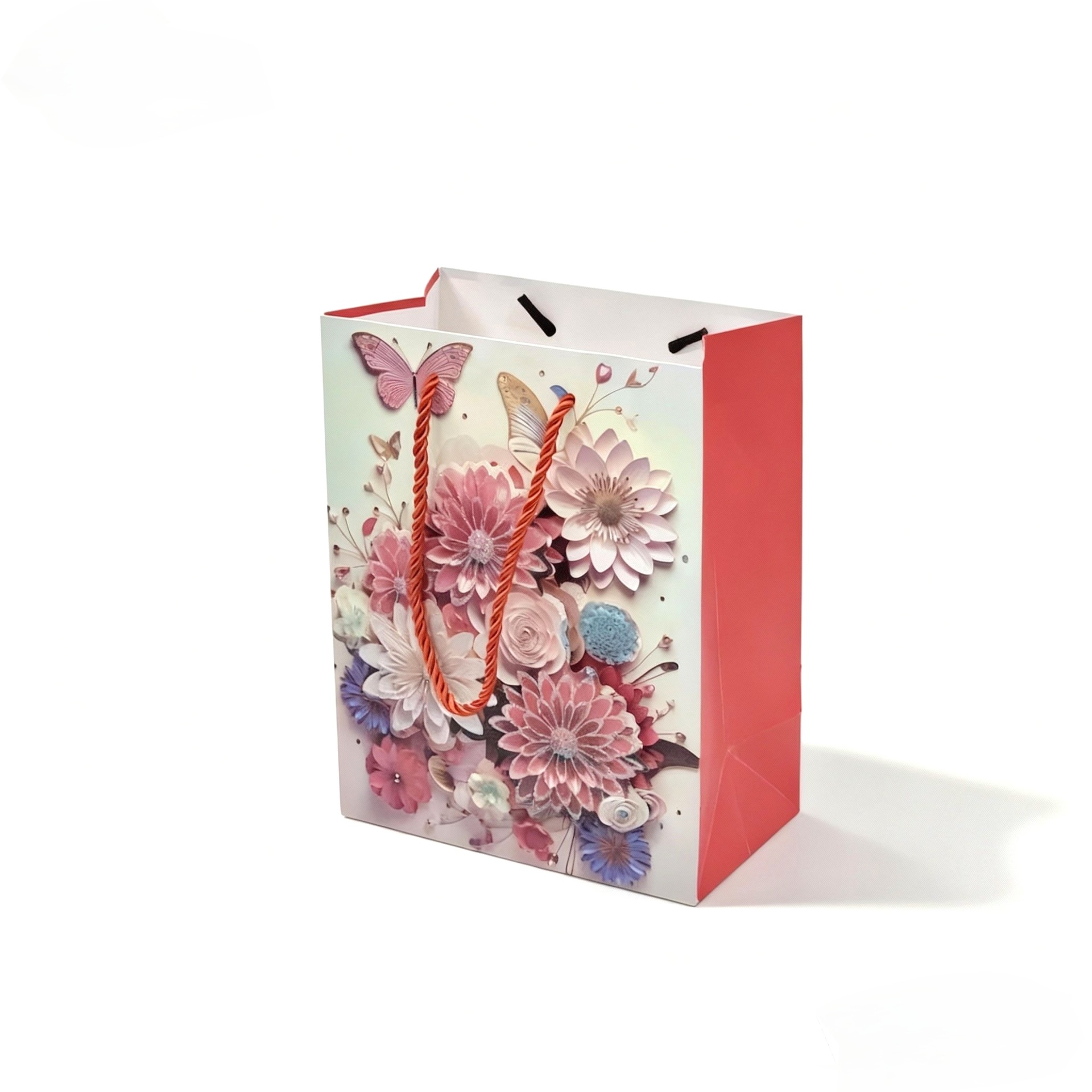 Cross-border best-selling floral printed gift paper bags, high-appearation-level handbags, festival gift packaging bags, multi-style paper bags, gift bags Item Picture