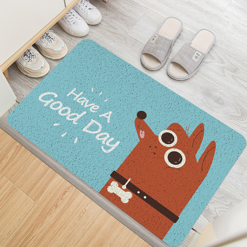 New cartoon and fresh entry-level pet PVC door mat, bathroom children's silk circle foot mat, anti-slip floor mat for entering the door Specification image