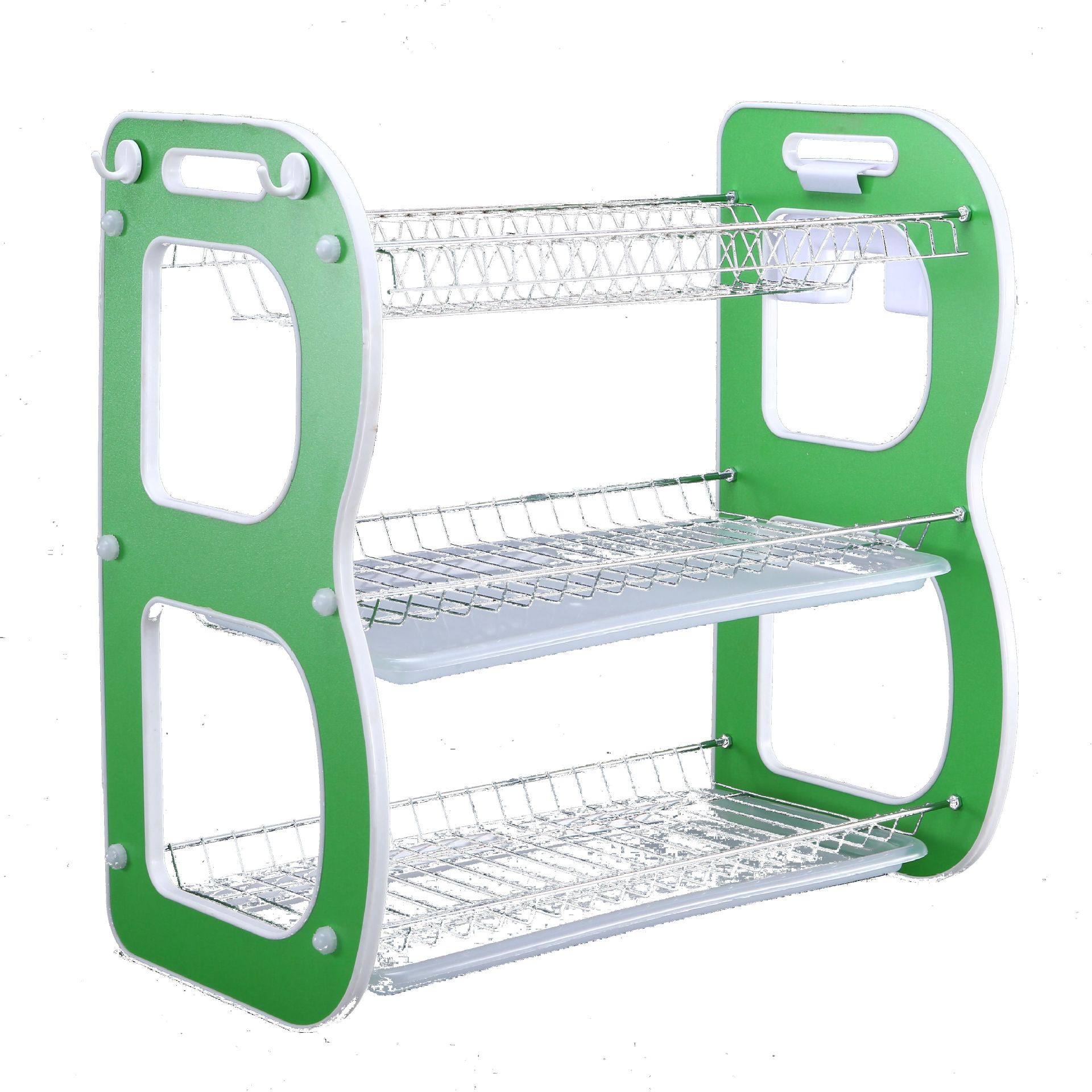 Cross-border household kitchen storage rack, three-layer dish storage rack, floor-standing chopsticks and bowls, wooden draining rack for storage Item Picture