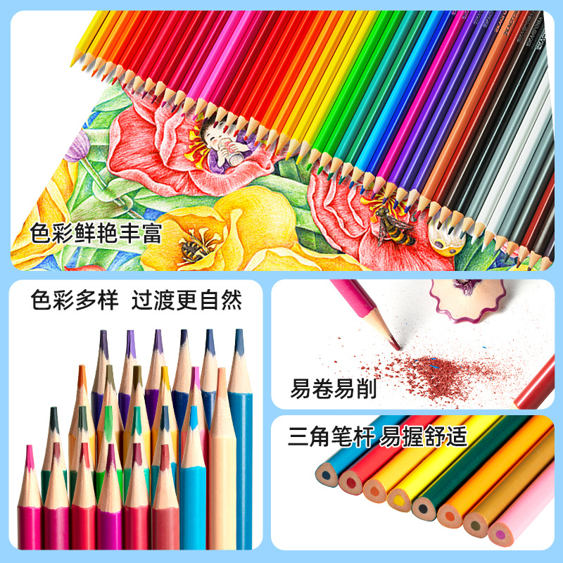 Tianhui Colored Pencil Set, Cross-border Children's drawing Pencils, oil-based colored pencils, 12-color plastic rod colored pencils wholesale Specification image