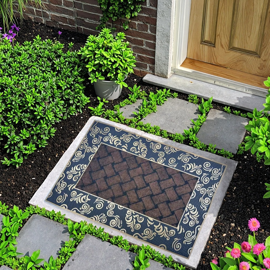 Black rubber and plastic anti-slip MATS, aluminum film injection molded MATS, popular European-style welcome MATS, machine-pressed MATS, door mud scraping MATS details Picture