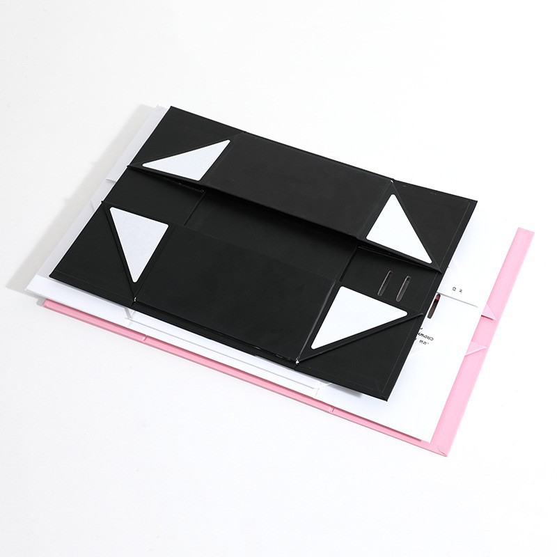 Wholesale of in-stock flip-top folding boxes, solid-color bow packaging boxes, cross-border foreign trade folding gift boxes, one-piece gift boxes Item Picture