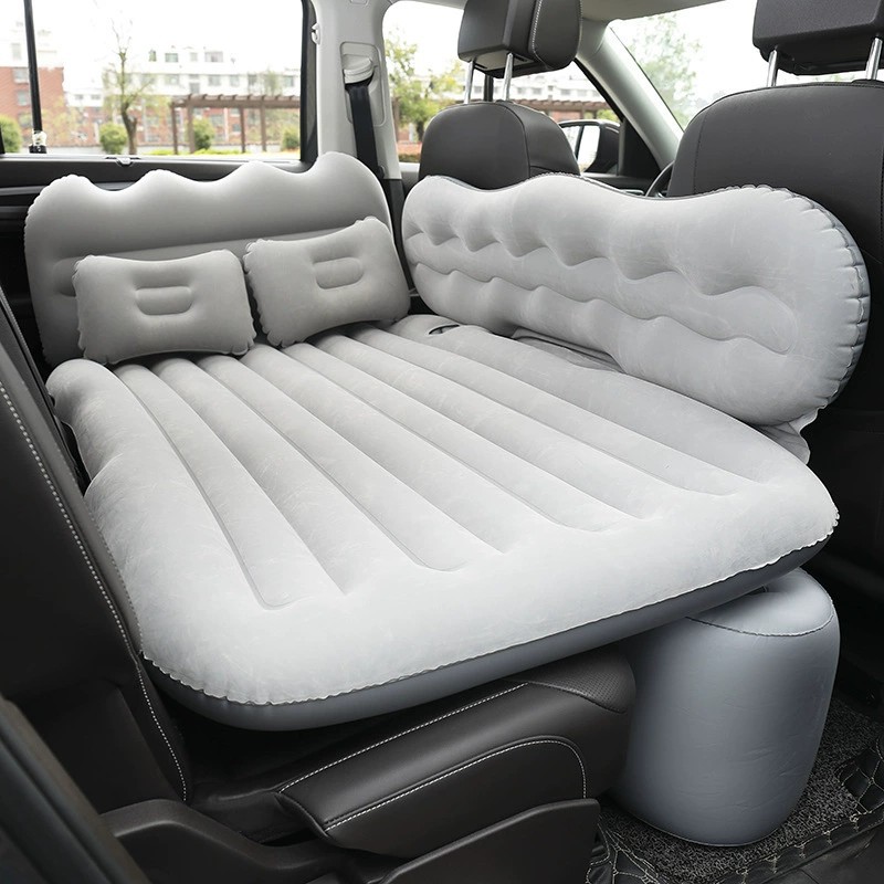 In-stock car mattress, flocking, universal foldable car inflatable bed, home travel rest, rear sleeping pad details Picture