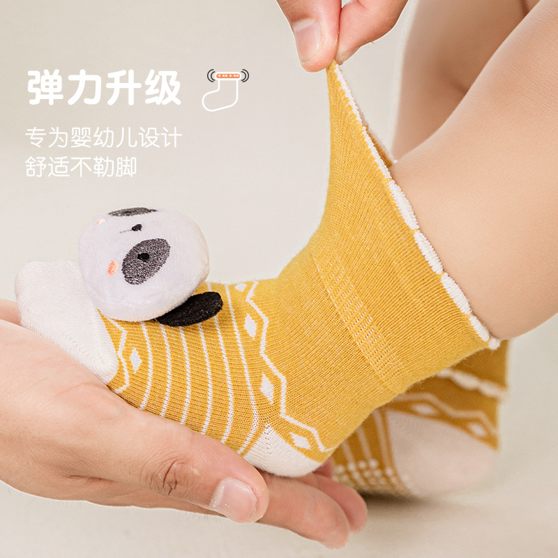 婴儿地板袜秋冬点胶防滑新生儿袜子0-9个月公仔宝宝卡通亲子装细节图