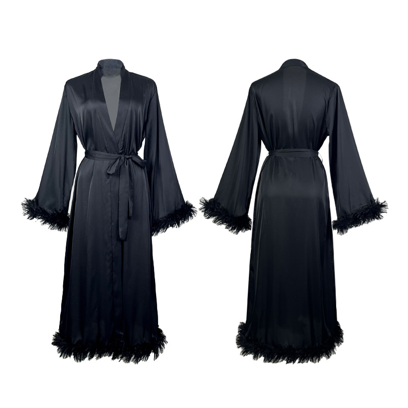 仿真丝日式睡衣/睡衣/真丝睡衣/祭祀寒衣/Night白底实物图