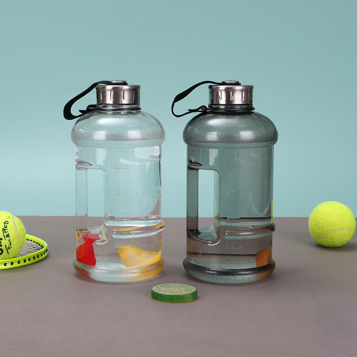 Summer fitness tonton bucket Men's plastic space kettle 1.5L steel lid portable large-capacity outdoor sports water bottle
