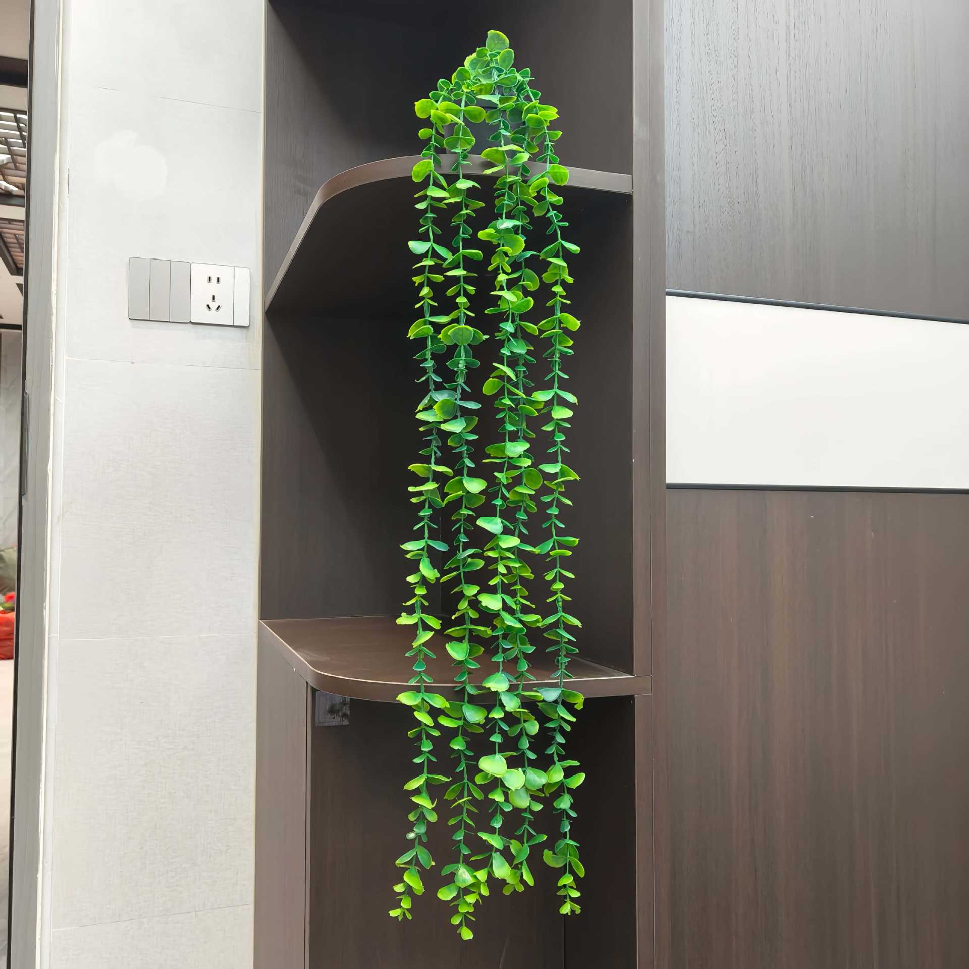 尤加利藤条仿真绿色藤条壁挂尤加利条仿真水草尤加利伴手礼婚庆墙细节图