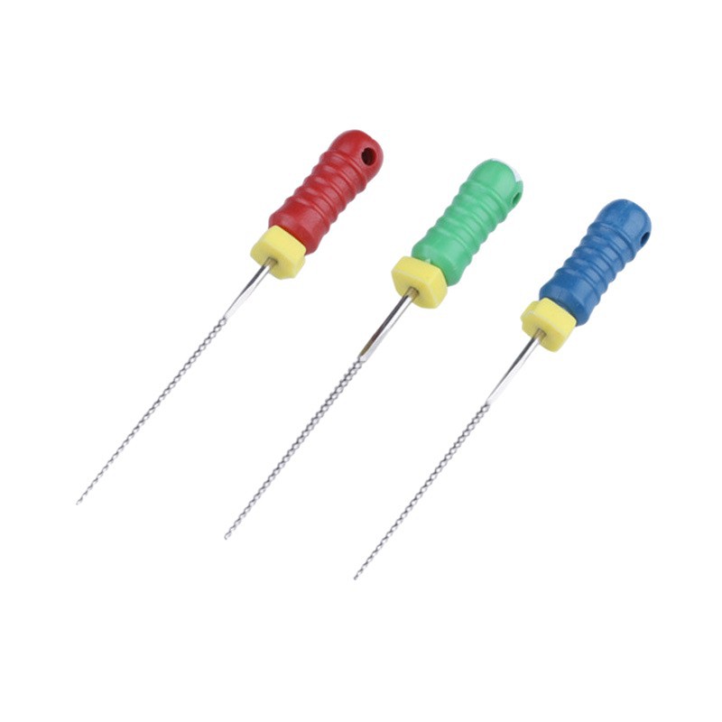 Cross-border exclusive dental root canal files, 6-piece threaded root canal files, stainless steel root canal files, oral manual dental files Item Picture