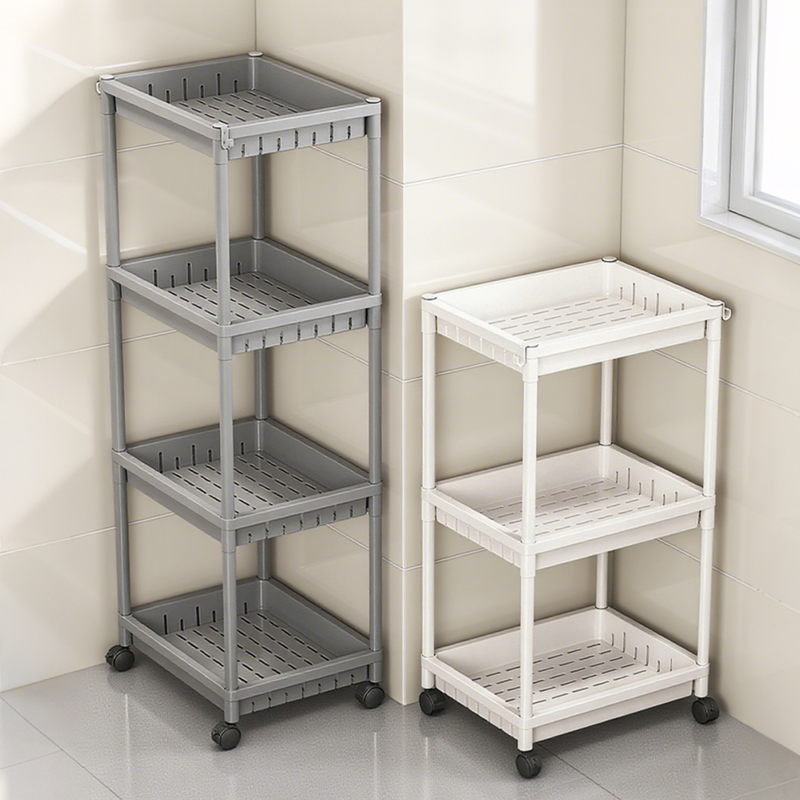 小推车置物架浴室卫生间落地收纳架子宿舍储物架卧室杂物移动角架